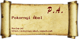 Pokornyi Ábel névjegykártya